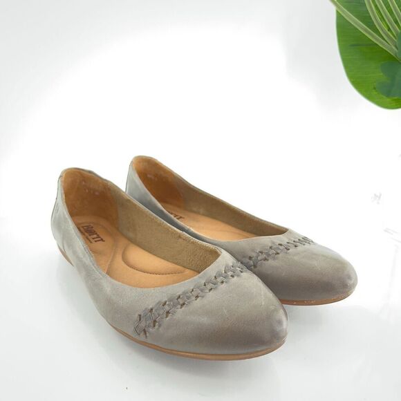 Born Madeleine Ballet Flats Women's Size 8 Gray Leather Braided Shoes Comfy - Picture 4 of 15